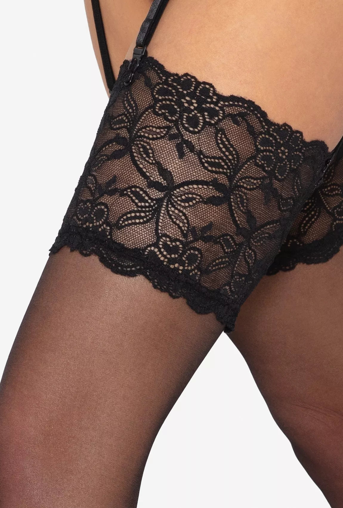 Gatta Prisegamos kojinės VENUS, juoda