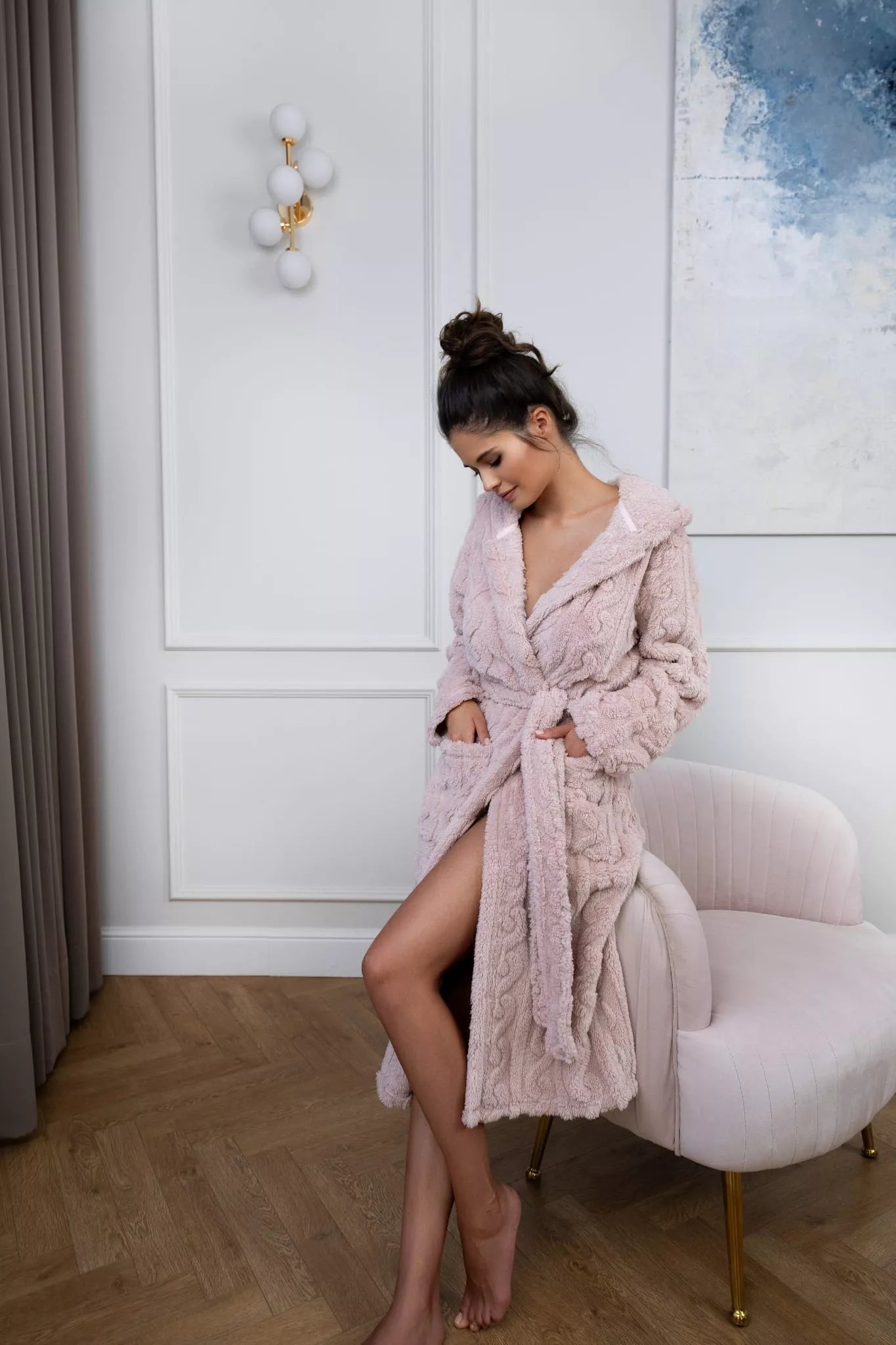 Sensis Ilgas pynės rašto chalatas GIULIA