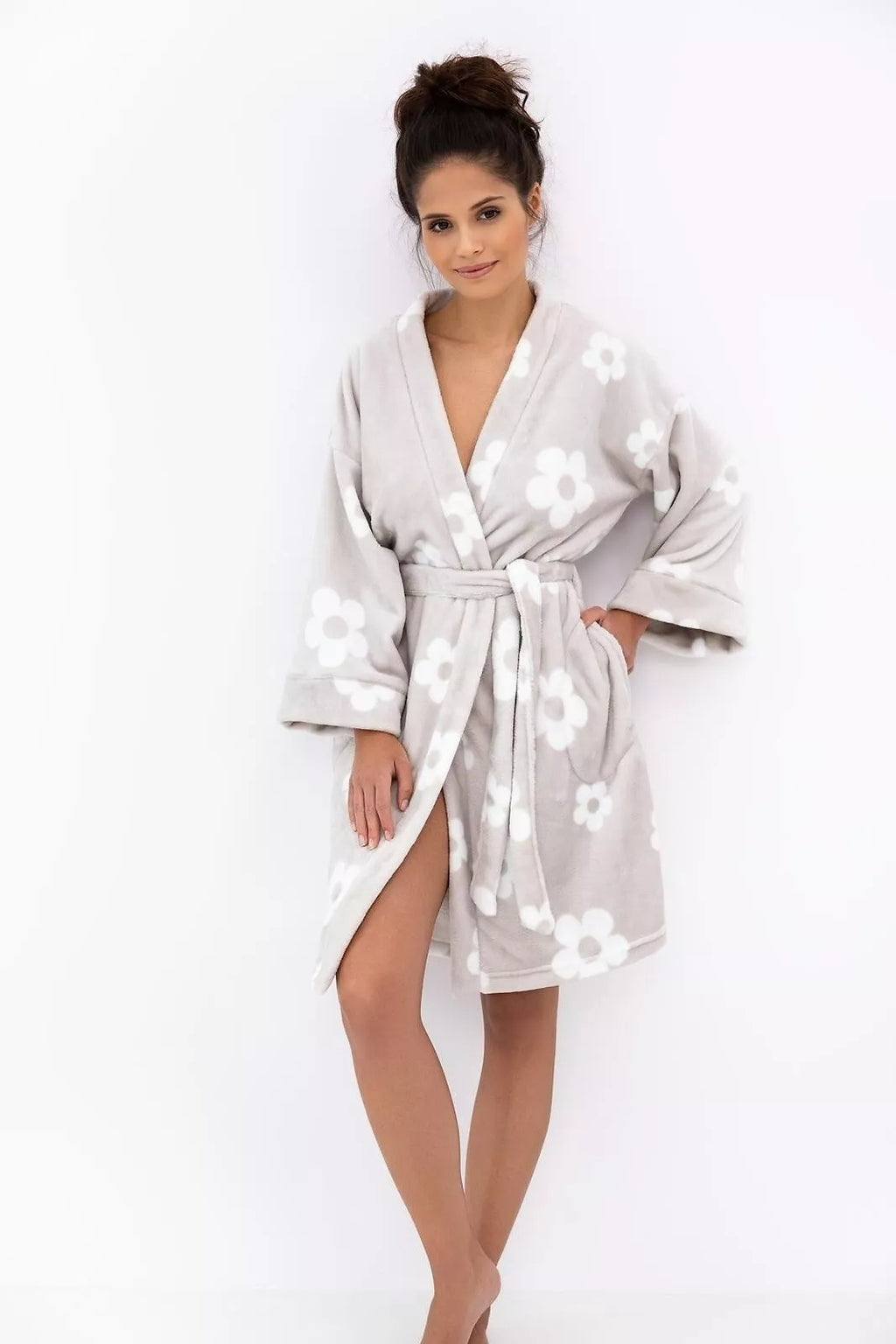 Sensis Trumpas soft audinio chalatas MELODY GREY