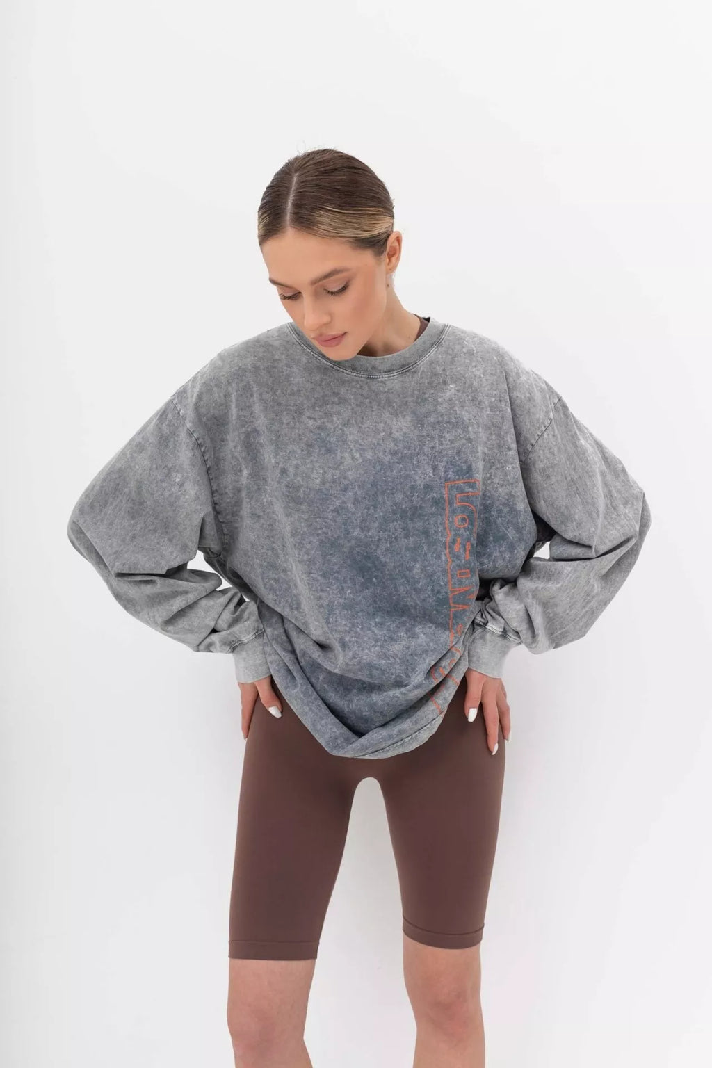 SiaWear Biker šortai FEEL FREE COFFEE, rudos spalvos