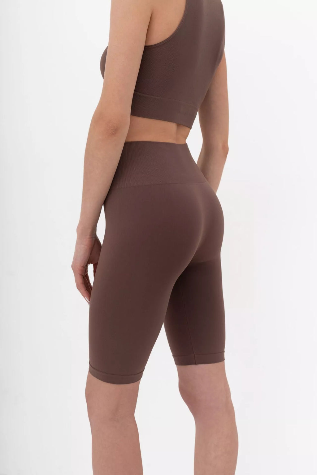 SiaWear Biker šortai FEEL FREE COFFEE, rudos spalvos