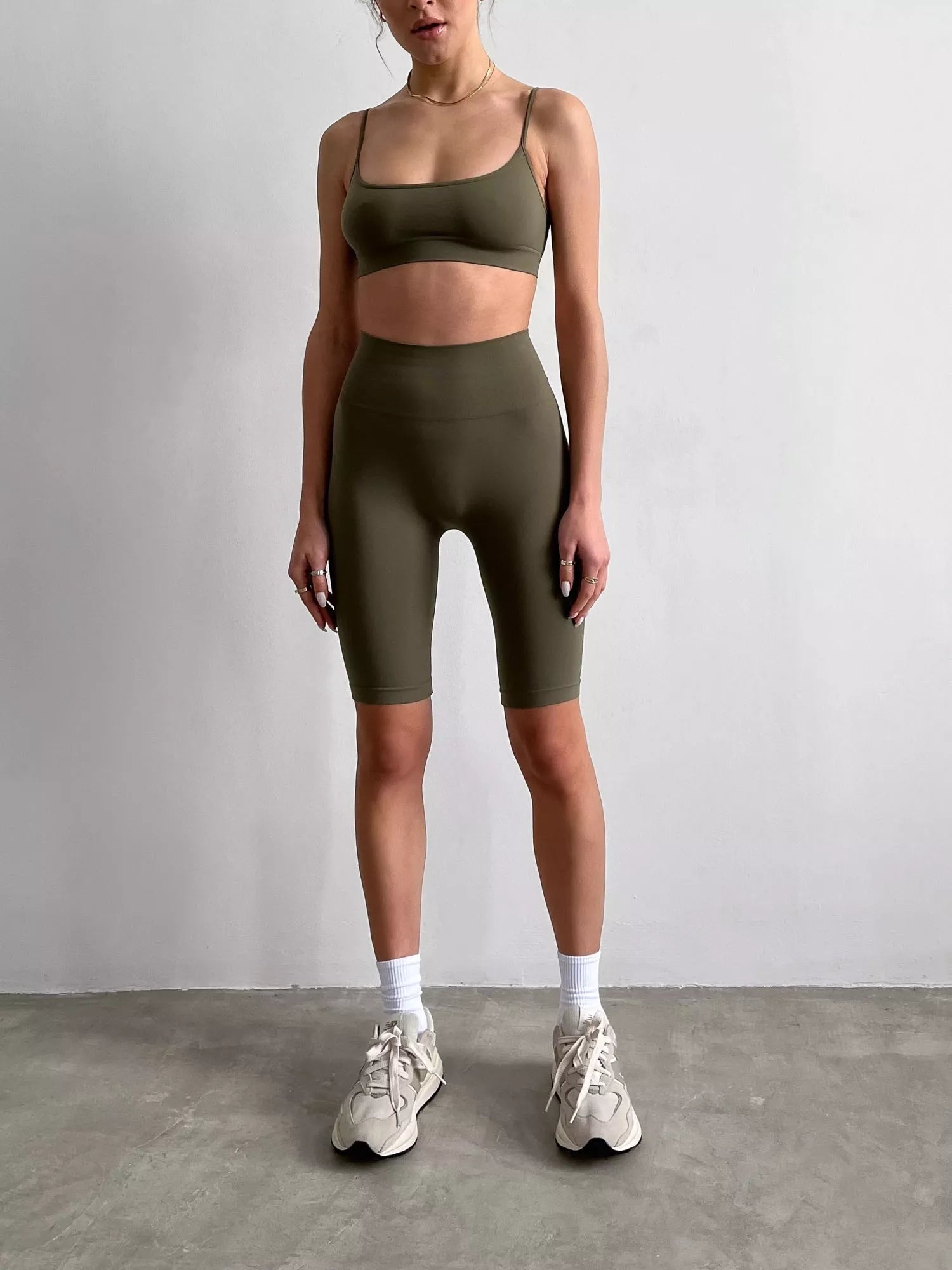 SiaWear Biker šortai FEEL FREE IGUANA, chaki spalvos