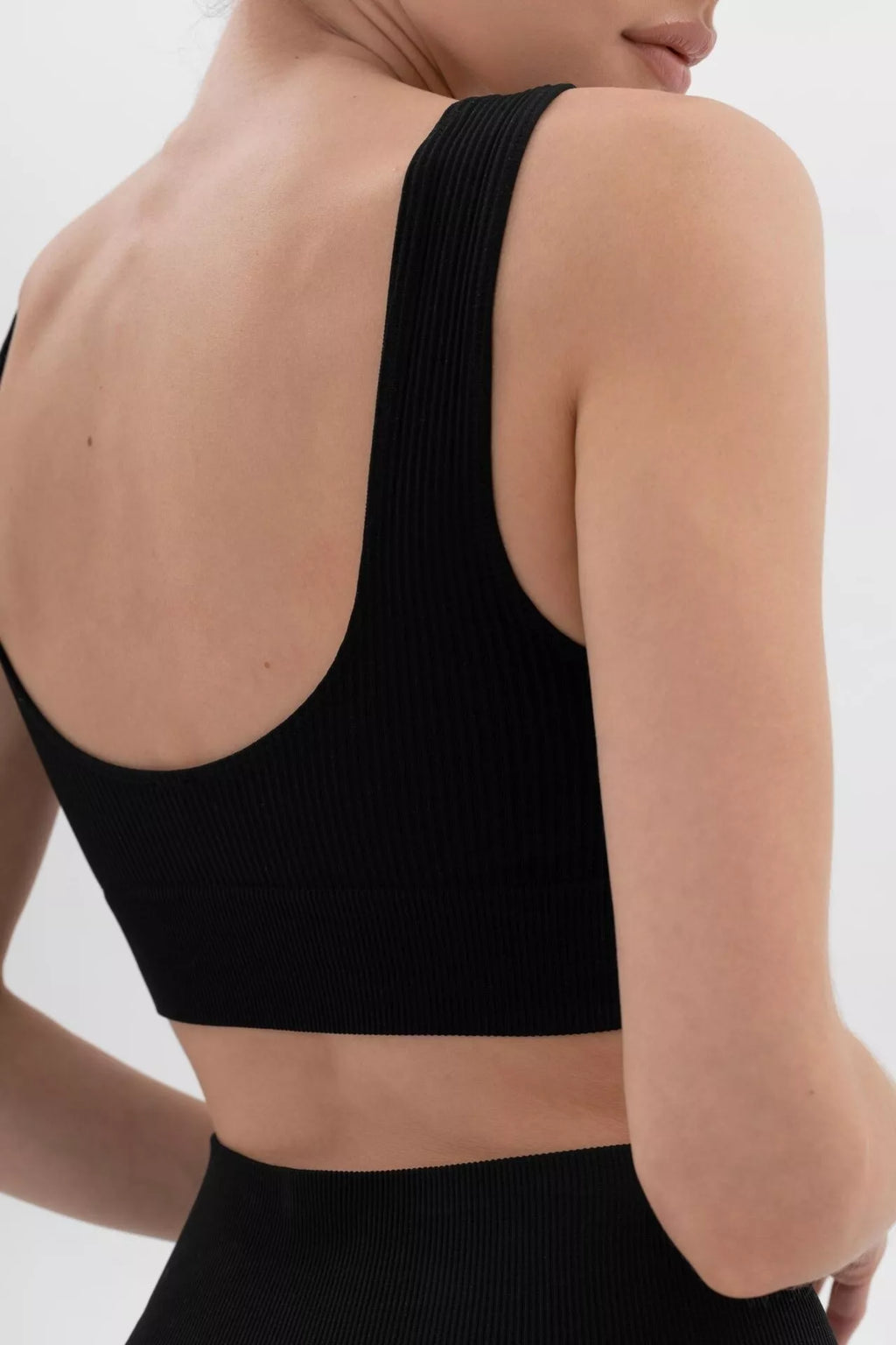 SiaWear RIB besiūlė braletė POWER RIB TOP BLACK, juodos spalvos