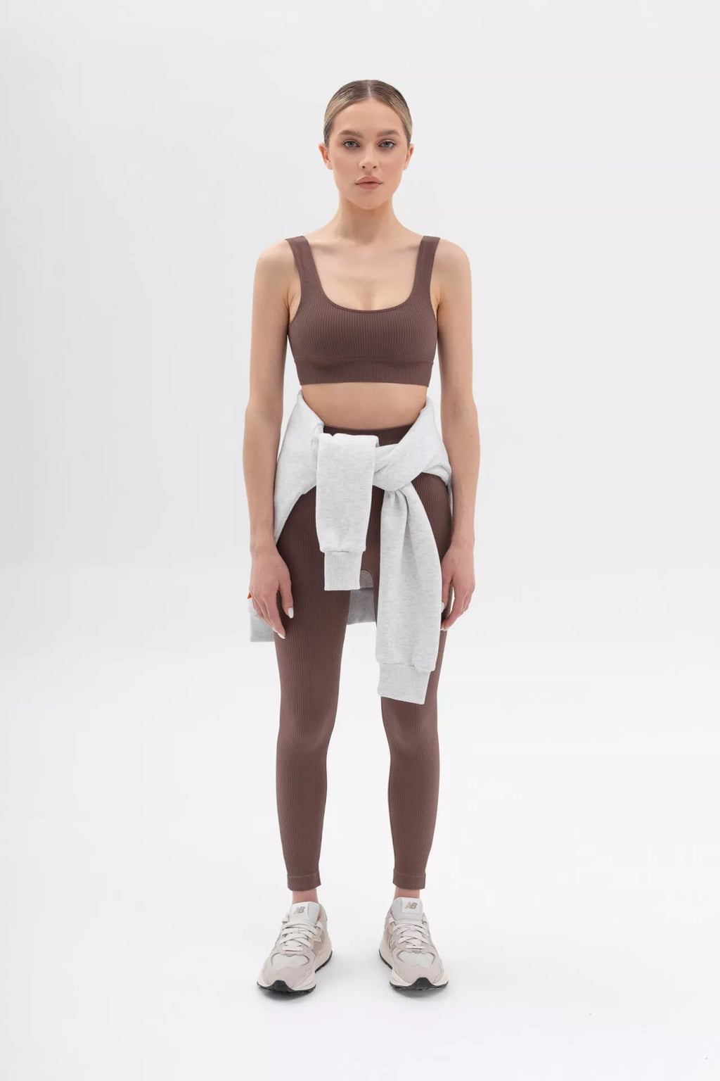 SiaWear RIB besiūlė braletė POWER RIB TOP COFFEE, rudos spalvos