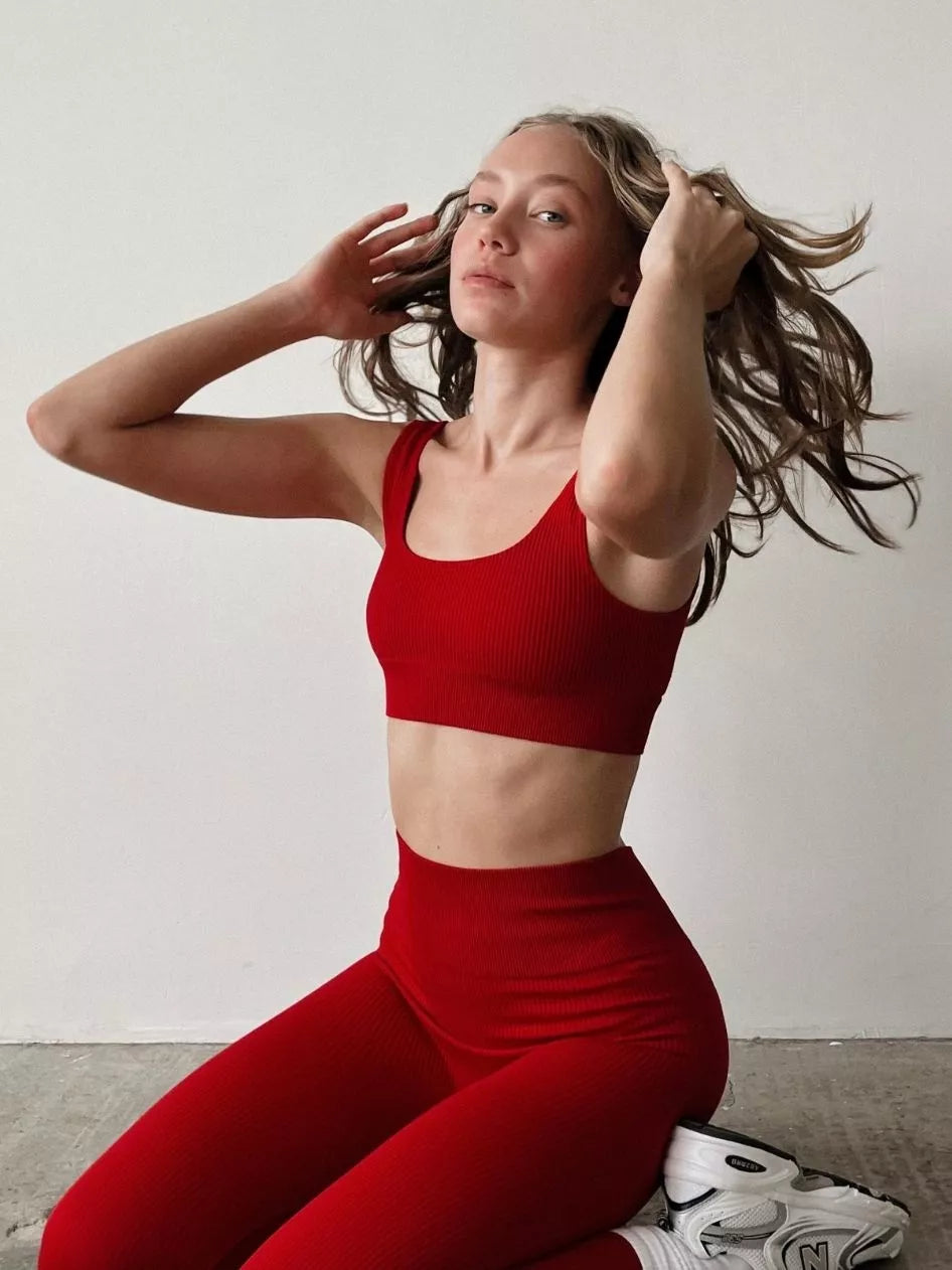 SiaWear RIB besiūlė braletė POWER RIB TOP LAVA, raudonos spalvos