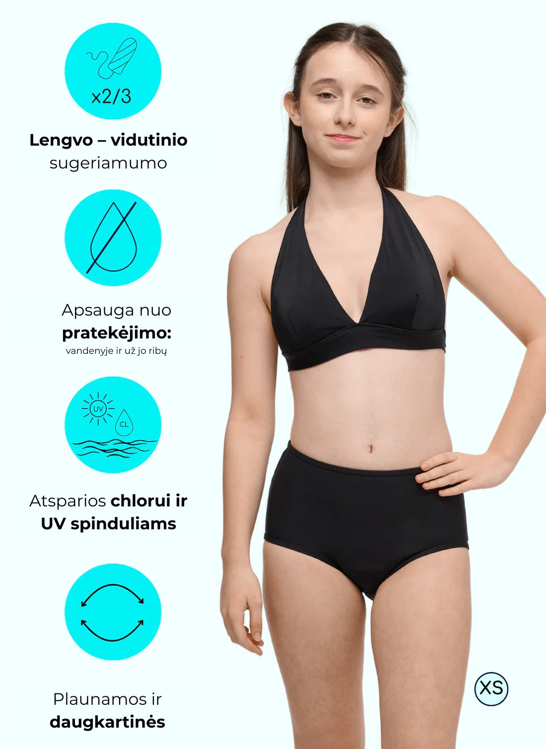 Sorio Menstruacinės besiūlės maudymosi kelnaitės paauglėms NAYA TEENS