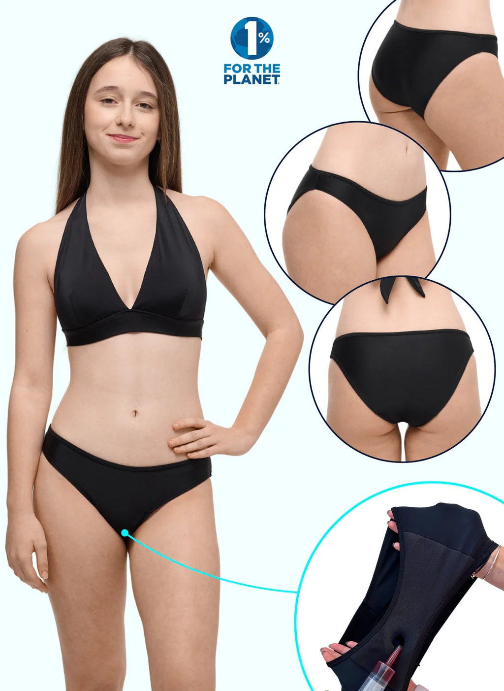 Sorio Menstruacinės maudymosi kelnaitės paauglėms EVA HEAVY TEENS
