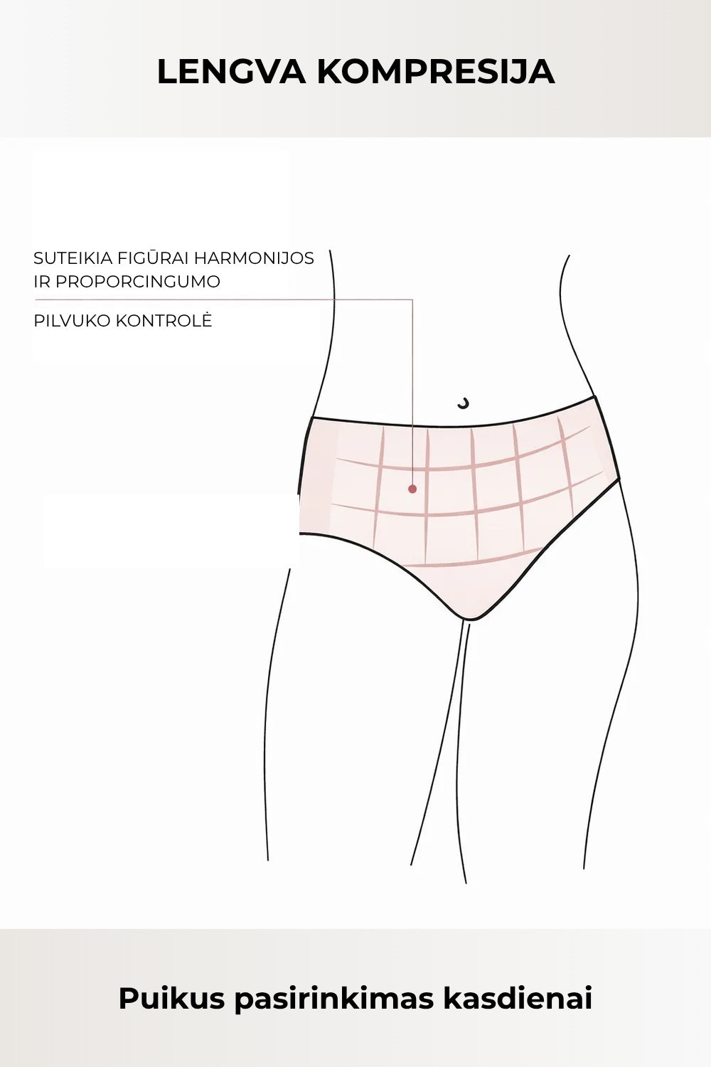 Ysabel Mora Formuojančios kasdieninės klasikinės kelnaitės LIDEA LIGHT NUDE